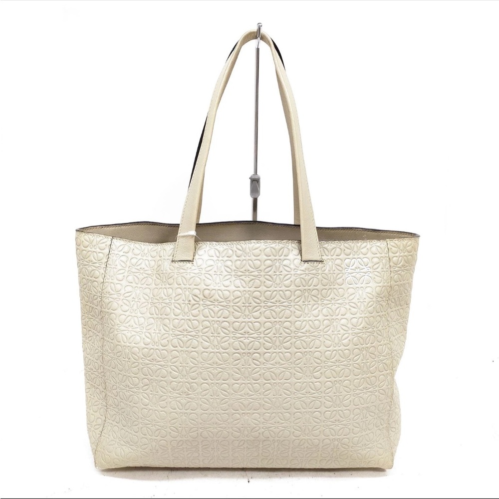LOEWE Hand Bag  Beige Leather